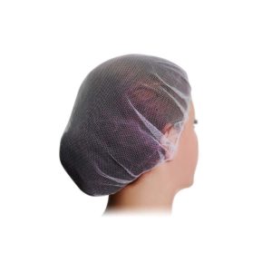 Touca de rede branca poliamida descartável, ideal para indústrias alimentícias, clínicas e cozinhas industriais. Conforto e segurança em um único produto.