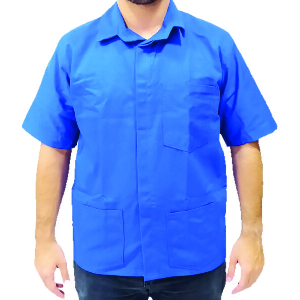 Camisa em Brim Manga Curta Azul - Fartex