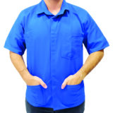 Camisa em Brim Manga Curta Azul - Fartex