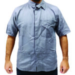 Camisa em Brim Manga Curta Cinza - Fartex