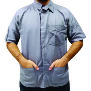 Camisa em Brim Manga Curta Cinza - Fartex