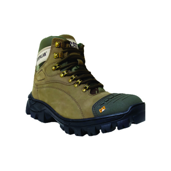 Bota Caterpillar de Couro Cor Verde Militar