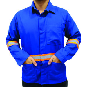 Camisa Brim Manga Longa Azul Com Faixa Refletiva