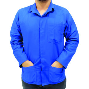 Camisa em Brim Manga Longa Azul